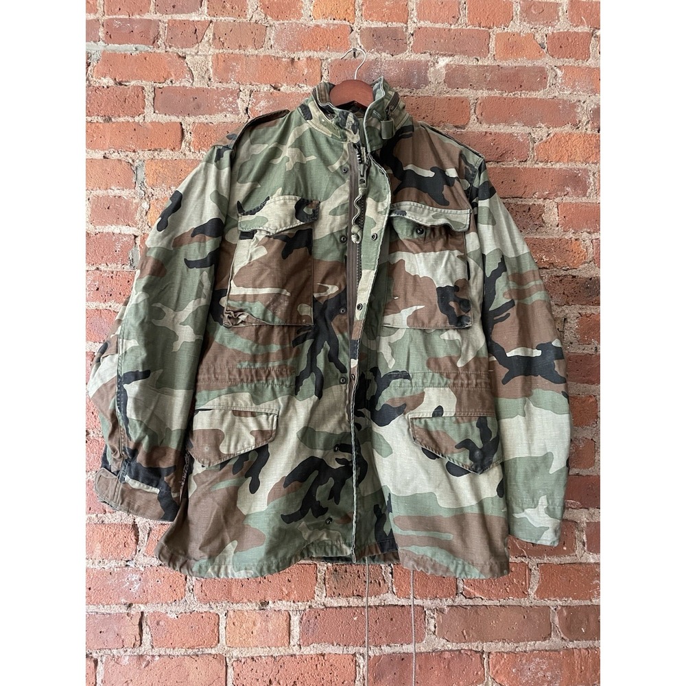 Military Cold Weather Field Jacket Woodland Camo Small Regular USGI‎ M65 Coat